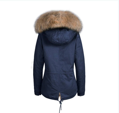 Mens Raccoon Fur Collar Parka Jacket with Natural Fur - - 8