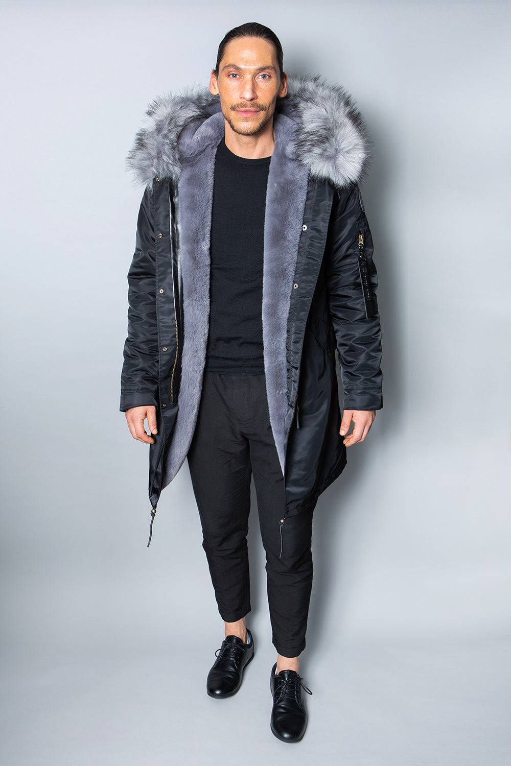 Dark grey sales parka coat