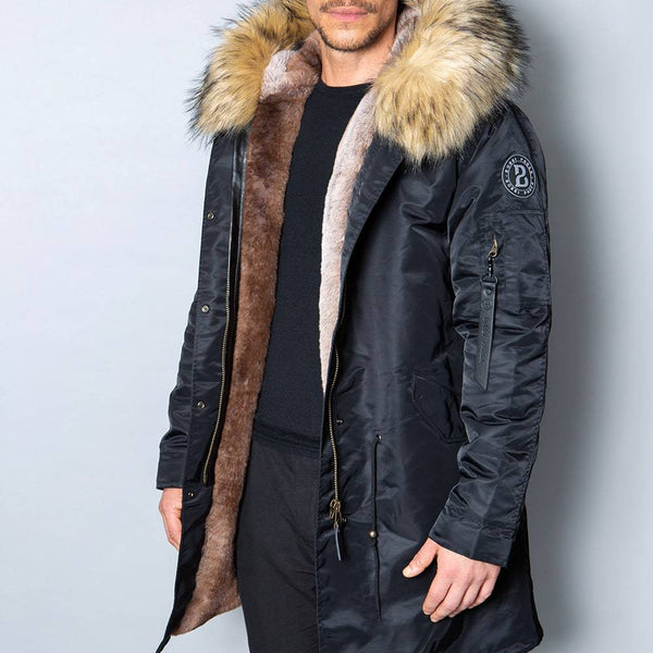 Fur lined clearance winter jacket mens