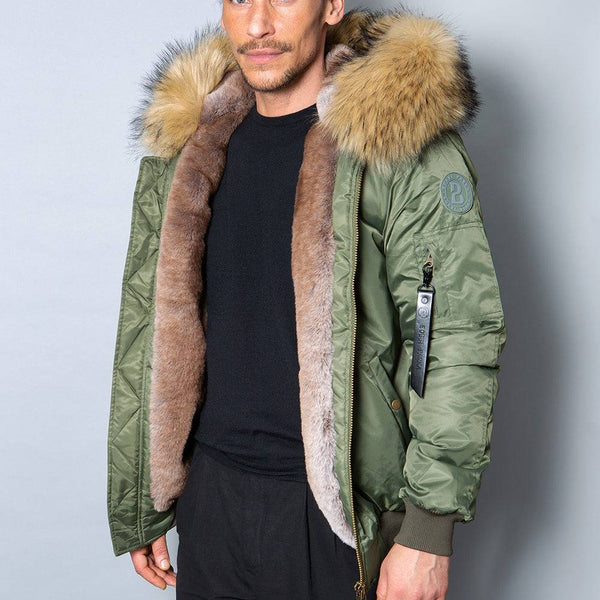 Fur bomber discount jacket mens