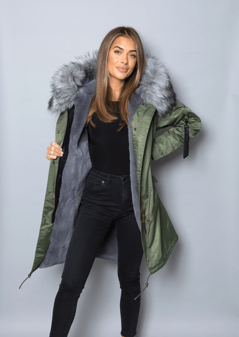 Ladies green parka clearance coat