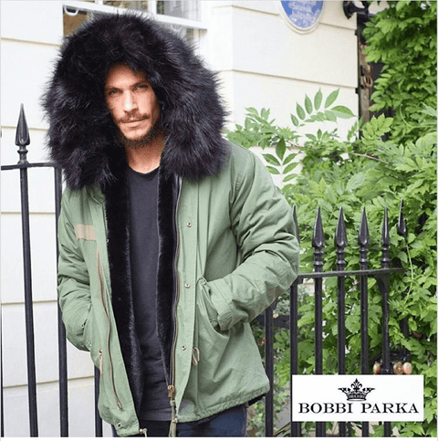 Mens Luxury Parka Jacket with Black Collar